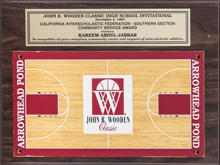1997 John R. Wooden Classic High School Invitational Community Service Award Presented to Kareem Abdul-Jabbar (Abdul-Jabbar LOA)